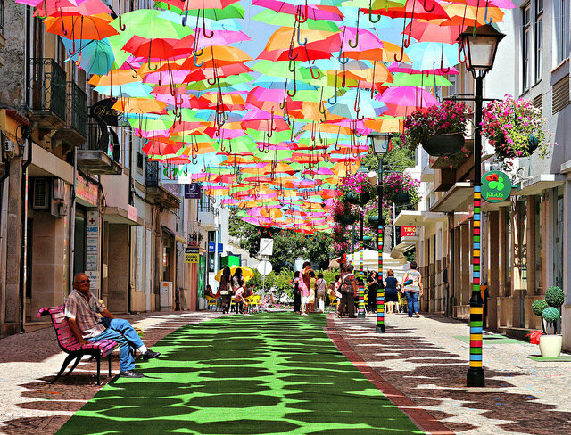 Colorful Umbrella Canopy